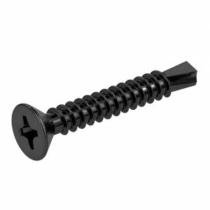 GUWANJI | Black 410 Stainless Self-Drilling Screw Cross Recessed Countersunk Head Swallow Tail