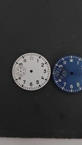 37mm Watch Dial Fit ETA 6497 ST3600 Hand Winding Small Second Sub-dial at 12 Luminous Numerals Blue Black Green Watch Parts
