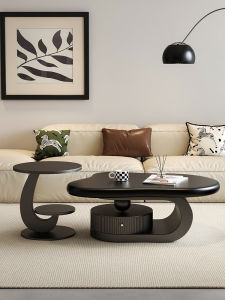 Designer Creative Cloud Combination Coffee Table Living Room Home Use Small Modern Simple Black Creamy Style Tea Table Desk