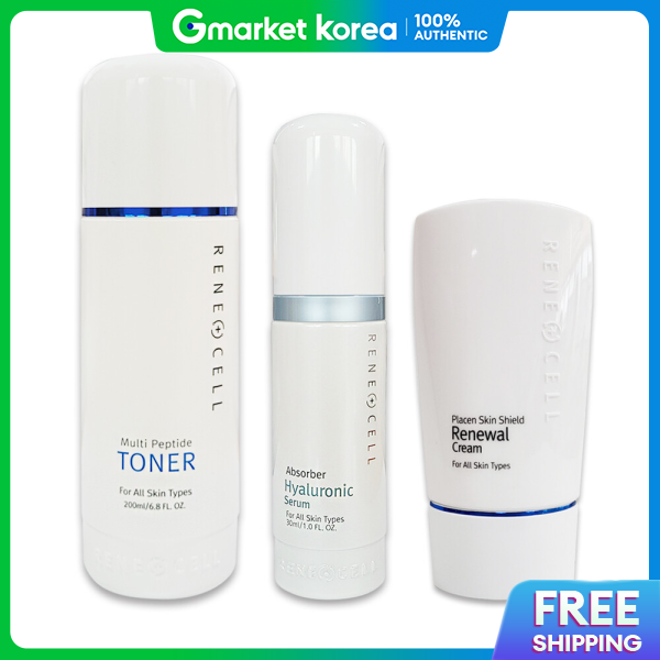 Rene-Cell | Peptide Toner 200ml + Hyaluronic Serum 30ml + Skin