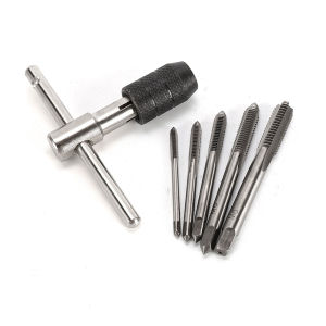 6pcs Metric Set Of Taps Drill Bits T-type Wrench M3-M8 Screw Thread Tapping Toolsfor Metal Wood&Plastic Hand Tap Wrench Set