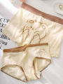 Quần Lót Nam Nữ Cặp Đôi in Hình Gấu Dễ Thương Bằng Cotton Nguyên Chất Quần Lót Tam Giác Cho Bé Gái Quần Đùi Nam Cạp Thấp Kháng Khuẩn. 