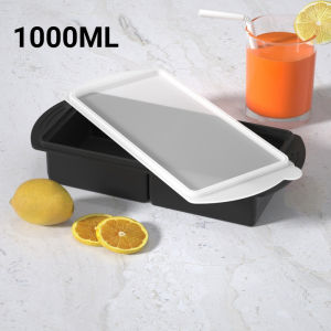 XMSJ | 1000ml Silicone Freezer Soup Tray with Lid 250ml/500ml Single Grid Ice Cube Mold Sauce BPA Free Portion Control Food Storage Pod