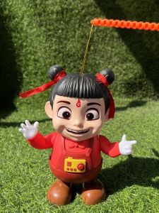 New 2025 Electric Glowing Music Dancing Nata Handheld Lantern Childrens Gift New Years Festival Cartoon Plastic Lantern