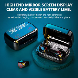 Bluetooth Headset Long Battery Life Bilateral Stereo Bluetooth Headset Mirror Power Bank High Value Sensing Large Screen Digital Bluetooth 5.0 Waterproof Mobile Phone Universal Fitness Running Sports Headset