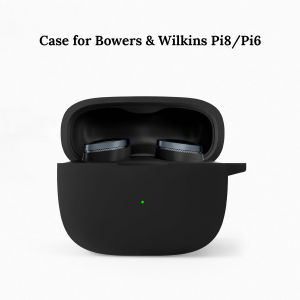 Silicone Case for Bowers & Wilkins Pi8 / Pi6 Wireless Earbuds Soft Shockproof Protective Cover with Keychain for B&W Pi8/Pi6 Earphones