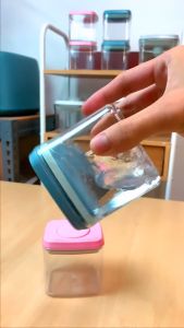 ANKOU Airtight Milk Powder Storage/Baby Snacks Container - Mini Portable (Square 320ml with safety lock Circle 250ml)