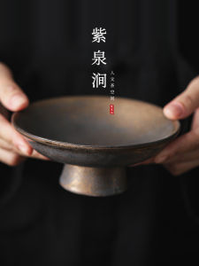 ZiQuanJian Ceramic High Foot Tea Tray Chinese Style Fruit Plate Luxury Nordic Style Casual Use Dishware Tea Snack Tray