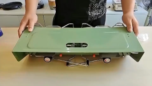 Portable 2-Burner Butane Camp Stove - Folding Lid & Stand Lightweight Compact Outdoor Cooking