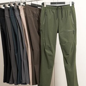 Outdoor Tech Fabric Casual Pants Elastic Quick Dry Waterproof Long Trousers Versatile Style Mens Outdoor Leisure Clothing