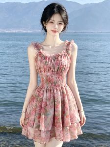 CHANGTONG | Retro Beautiful Floral Cinched A-Line Dress