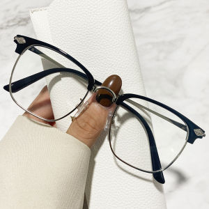 Designer Vintage Square Anti-blue Light Glasses For Women Men Retro Metal Half Frames Office Computer Goggle Eyeglasses