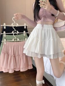 Princess Style Cake Skirt High Waist A-Line Mini Skirt Womens Summer Slimming Half-length Frock for Commute Korean Version