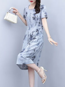 DAIXIANGFEIZI | Đầm Hè Tay Ngắn Mềm Mại cho Mẹ Bé Gọn Xu Hướng Mới