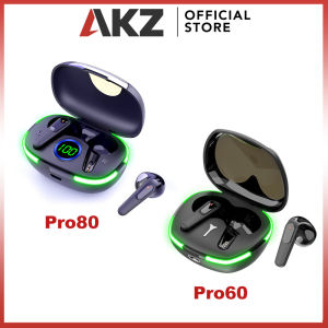 AKZ Tws Pro60 Pro80 Wireless Bluetooth Headphones Noise Reduction Game Headset With Mic Bluetooth Earphones