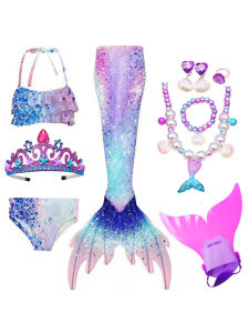 Mermaid Tail Princess Swimwear For Girls