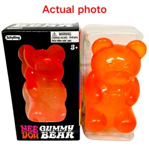 8cm NeeDoh Cute Gummy Bear Sensory Squeeze Toy with Jelly-like Filling Slow Rebound Stress Relief Toy To Alleviate Anxiety**