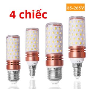 Bộ 4 Bóng Đèn LED Ngô E27/E14 SMD2835 Ấm/Lạnh/Trắng Tự Nhiên 3000K/6000K/4000K Cho Trang Trí Nhà Chiếu Sáng Hiệu Quả Năng Lượng