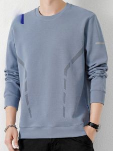 ROMON | Loose Fit Round Neck Sweatshirt Long Sleeve Casual T-Shirt Base Layer Shirt For Men Romon Brand Fashion Urban Style Autumn New