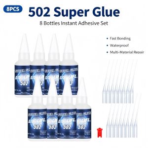 8PCS LOOLIFL 502 Super Glue 20g Strong Instant CA Adhesive Waterproof With Nozzles Metal Wood Glass Car DIY Craft Repair