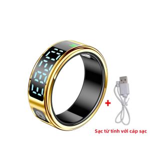 Nhẫn Thông Minh SR08 Với Màn Hình LED Chức Năng Theo Dõi Nhịp Tim Theo Dõi Giấc Ngủ Chống Nước 5ATM Thiết Bị Theo Dõi Thể Dục Quà Tặng Kèm Điều Khiển Bằng Cử Chỉ Quét Video