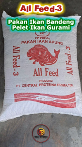 All Feed-3 Eceran 1 kg Pakan Ikan Bandeng | Pelet Ikan Gurame Gurami | Pakan Ikan Apung