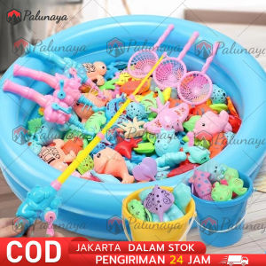 COD 50PCS MAINAN PANCING IKAN MAGNET DAN KOLAM PANCINGAN MAGNET ANAK