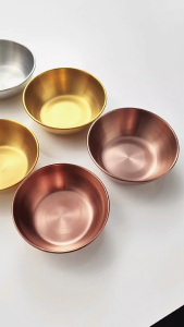 VK Sauce Dish Appetizer Serving Tray Stainless Steel Sauce Dishes Spice Plates Small Dish Dip Bowl