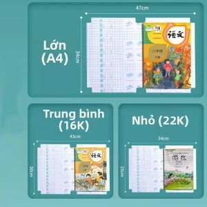 10 CÁI S/M/L Bìa Sách Tự Dính Chống Thấm Nước Vỏ Bảo Vệ Trong Suốt Dành Cho Học Sinh Sách Giáo Khoa