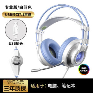 Womens Gaming Headset with Wired Control USB Sound Positioning Headset for Esports Specialized with Microphone Headphones
