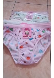 6pc CD Golden Nick WARNA PRINT Anak Cewe | Celana Dalam CD Anak Perempuan Kids