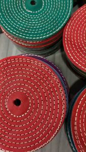 ลูกผ้าขัดเงาสแตนเลส ผ้าสี ขนาด5นิ้ว หนา7-8มิล จำนวน 10 ชิ้น