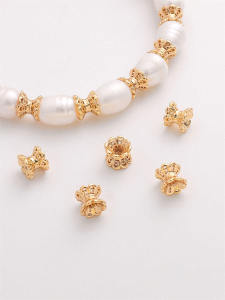 Vòng Tay Hạt Hoa Vàng 14K Vòng Cổ Phụ Kiện Vòng Tay Hạt Ngọc Trai Đồ Trang Sức Thủ Công DIY Vật Liệu Phụ Kiện Trang Sức Thời Trang