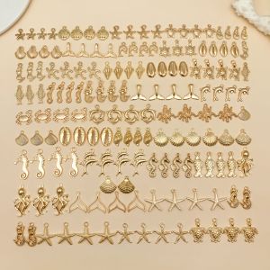 Random Mixed 20/50/100pcs Alloy Antique Ocean ShellsStarsSeahorses Series Charms Pendants AccessoriesSuitable For Diy Earring