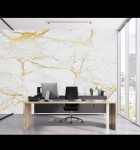 wallpaper sticker motif marmer kuning silver 10m x 45cm