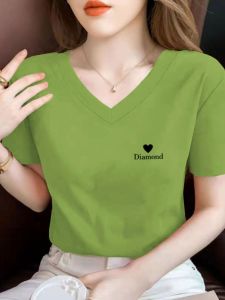 เสื้อยืดคอกลมแขนสั้นผ้าฝ้ายแท้ทรงเข้ารูปสำหรับผู้หญิงไซส์ใหญ่ ฤดูร้อน 2023 เสื้อเชิ้ตทรงเข้ารูปแบบลำลองสำหรับใส่ทำงาน