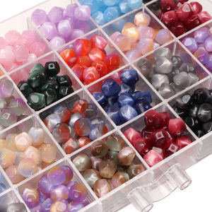 Nhựa Giả mắt mèo hạt hình bát giác Đầy Màu Sắc Phụ kiện Tự Làm Vòng Cổ Vòng tay Bông Tai làm đồ trang sức phụ kiện thời trang