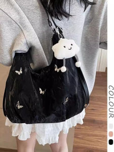 OUDENGPAI | New Chinese Style Large Capacity Womens Tote Bag Butterfly Pattern Commuter Backpack Dual Use Crossbody Shoulder Bag