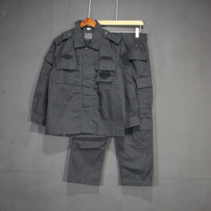 Thickened Spring Autumn Mens Naval Training Set Long Sleeve Combat Wear Resistant Grid Workwear Twopiece Outdoor Camping Travel Gear