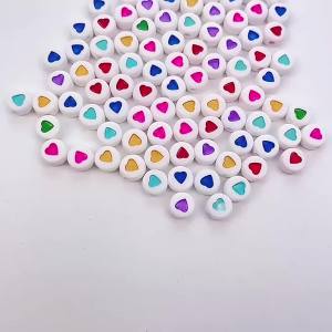100-500PCS Love Heart Acrylic Beads Flat Round Zodiac Beads for Jewelry Making DIY Handmade Bracelet Necklace Craft Accessories