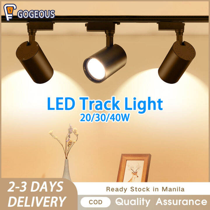 GOGEOUS LED Track Light Full Set (3 Lights +1M Rail 40W 30W 20W LED ...