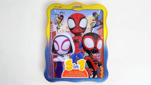 Marvel Spidey 5 In1 Tin With Colouring Activity Pens Poster & Foil Stickers