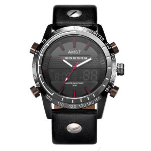 AMST | AMST Stainless Steel Fashion Sports Watch Multifunctional Steel Belt Mens Business Electronic Watch