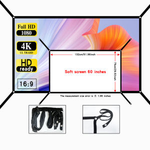 60-150 inch wall mounted foldable projection screen projector specific soft screen home theater - extended version