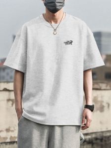 Heavyweight Pure Cotton Short Sleeve T-Shirt Mens Summer Trendy Brand Ins Loose American Style Half Sleeve Top Body Shirt