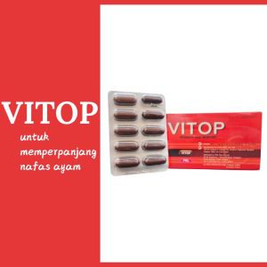 Vitop vitamin 10 caps - menambah tenaga untuk ayam