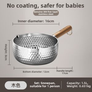HUAJIDA | Non-stick Stainless Steel Baby Food Milk Pot Small