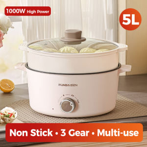 [COD] 5L Multi Electric Cooker 1000W Rice Cooker Hot Pot with Steamer Non-Stick Pan Large Capacity Family Cooker