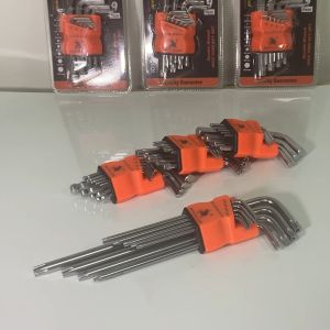 เครื่องมือซ่อม CR-V หกเหลี่ยมเหล็กแข็ง 9 ตัว ชุดประแจอัลเลน