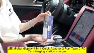 Car Charger 4 in 1 4 Ports PD 120W Fast Charging Mobil Charger Pengisian Cepat Rectractable Cable